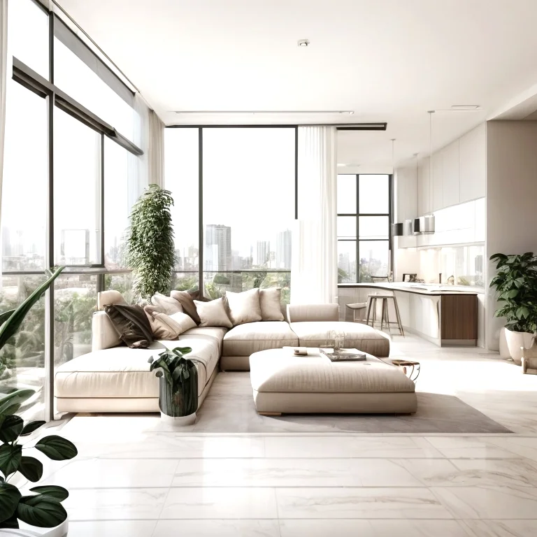 Stylish living room in a premium Singapore apartment